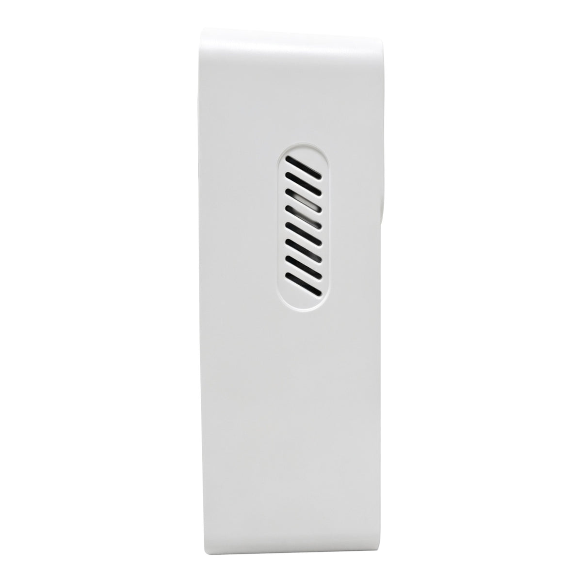 Side profile of the ChesGuard CG-GD1 natural gas alarm showing how slim it sits against the wall